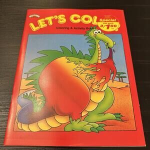 Vintage Landoll’s 1992 Let’s Color Coloring & Activity Book Dragon New Old Stock